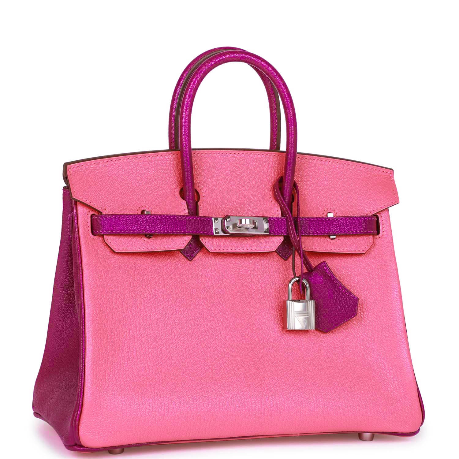 Hermès Birkin 25 Rose Lipstick and Anemone Chèvre Palladium Hardware