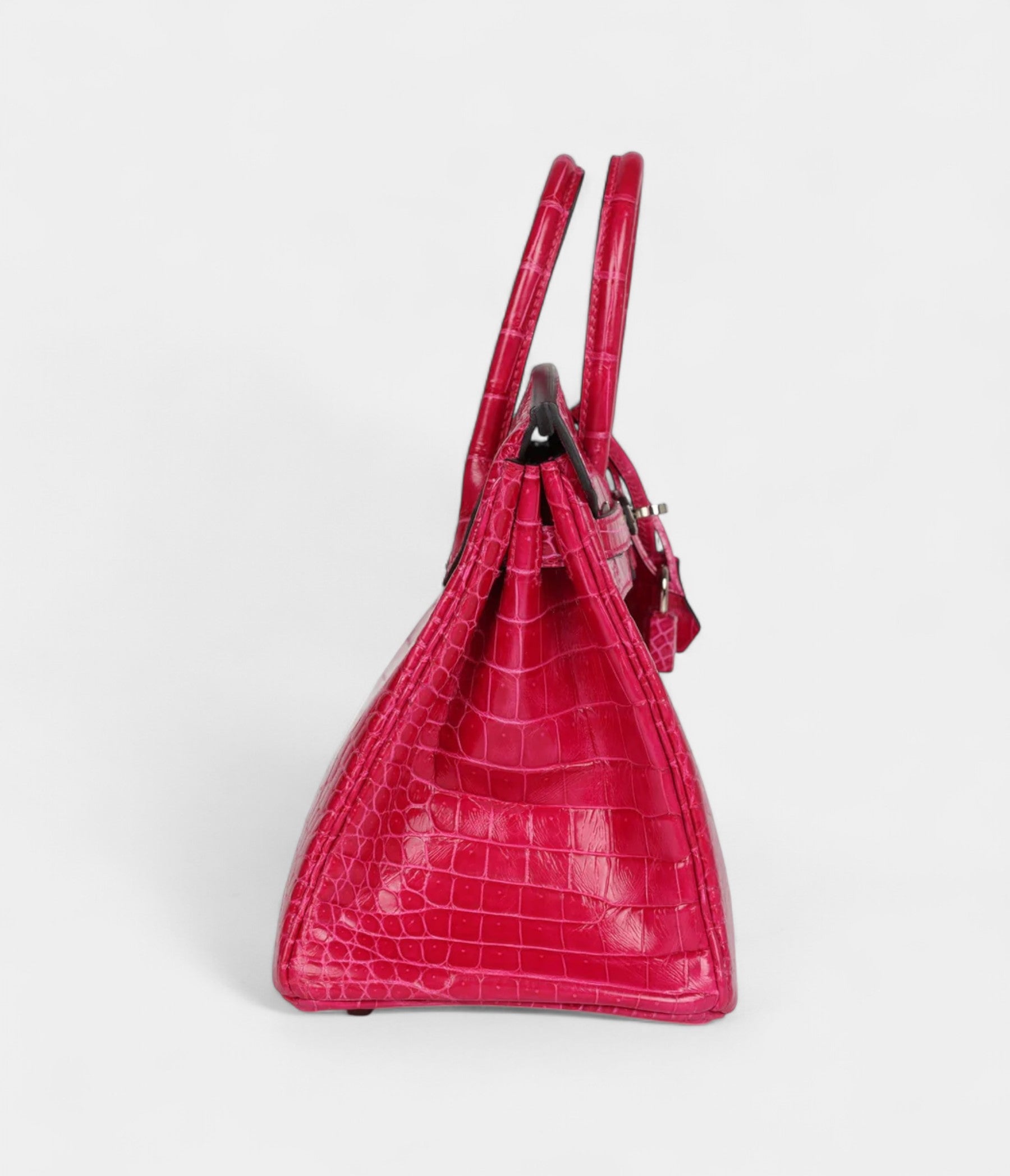 Hermès Birkin 25 Rose Mexico Shiny Porosus Crocodile Palladium Hardware