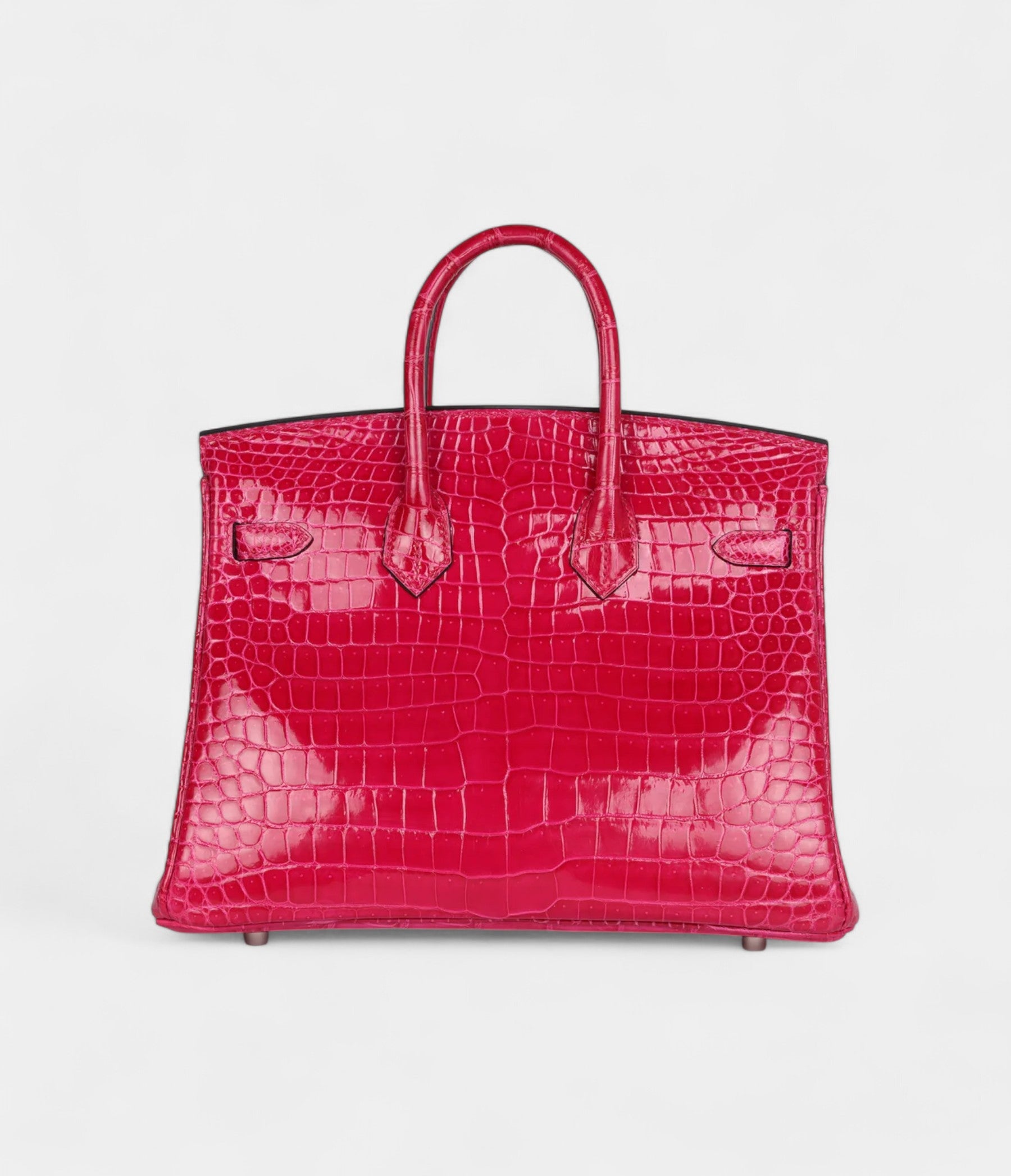 Hermès Birkin 25 Rose Mexico Shiny Porosus Crocodile Palladium Hardware
