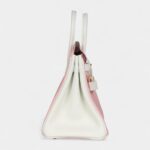 Hermès Birkin 25 Rose Sakura and White Clemence Brushed Gold Hardware