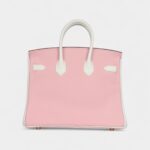 Hermès Birkin 25 Rose Sakura and White Clemence Brushed Gold Hardware
