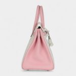 Hermès Birkin 25 Rose Sakura and White Clemence Brushed Palladium Hardware