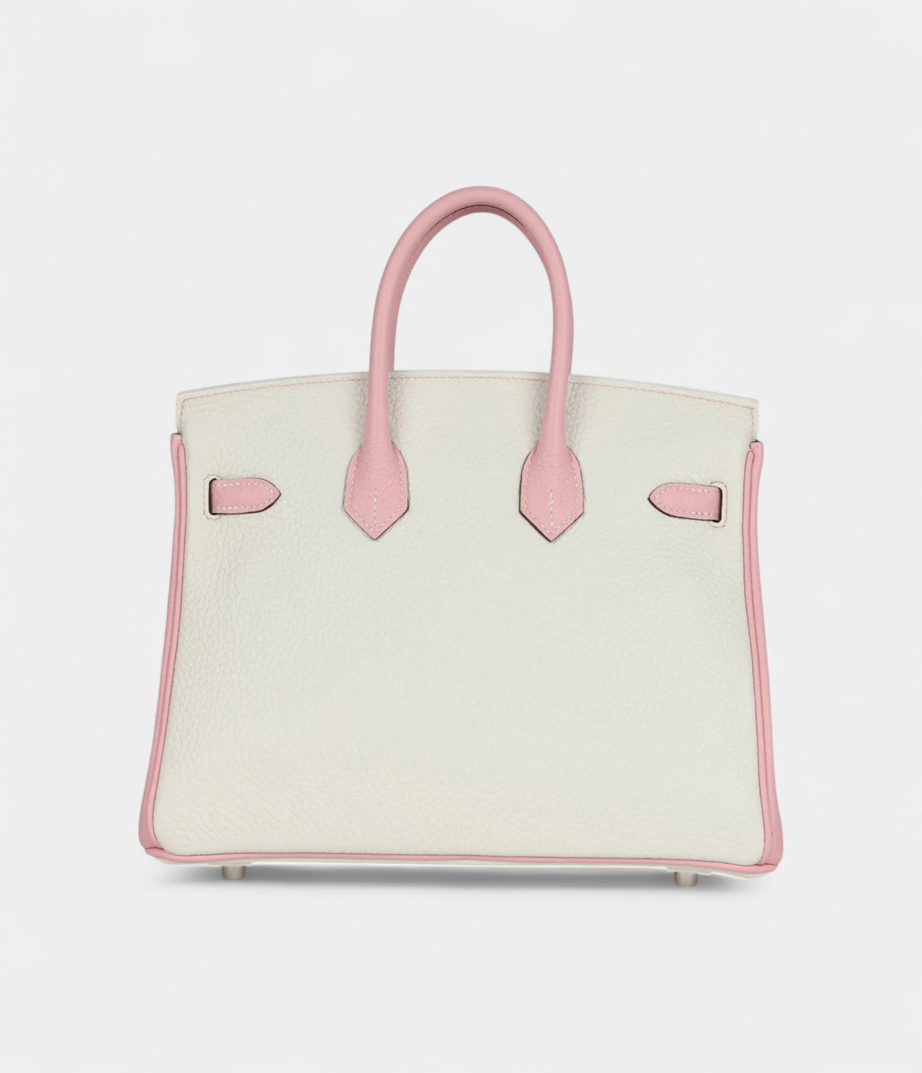 Hermès Birkin 25 Rose Sakura and White Clemence Brushed Palladium Hardware