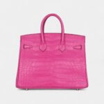 Hermès Birkin 25 Rose Shocking Matte Alligator Palladium Hardware