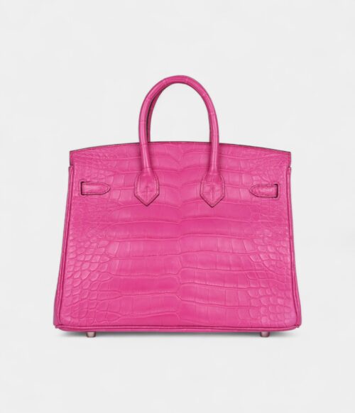 Hermès Birkin 25 Rose Shocking Matte Alligator Palladium Hardware