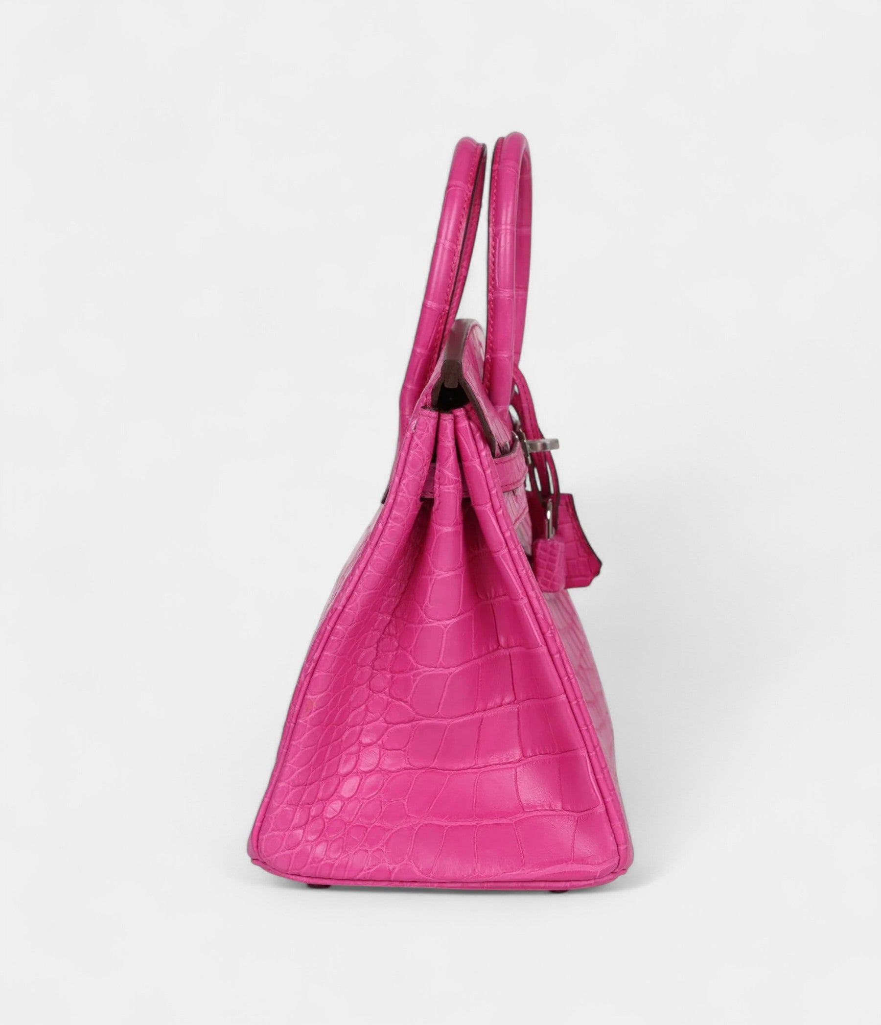 HermesBirkin25RoseShockingMatteAlligatorPalladiumHardware_3.jpg Hermès Birkin 25 Rose Shocking Matte Alligator Palladium Hardware