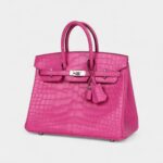 Hermès Birkin 25 Rose Shocking Matte Alligator Palladium Hardware