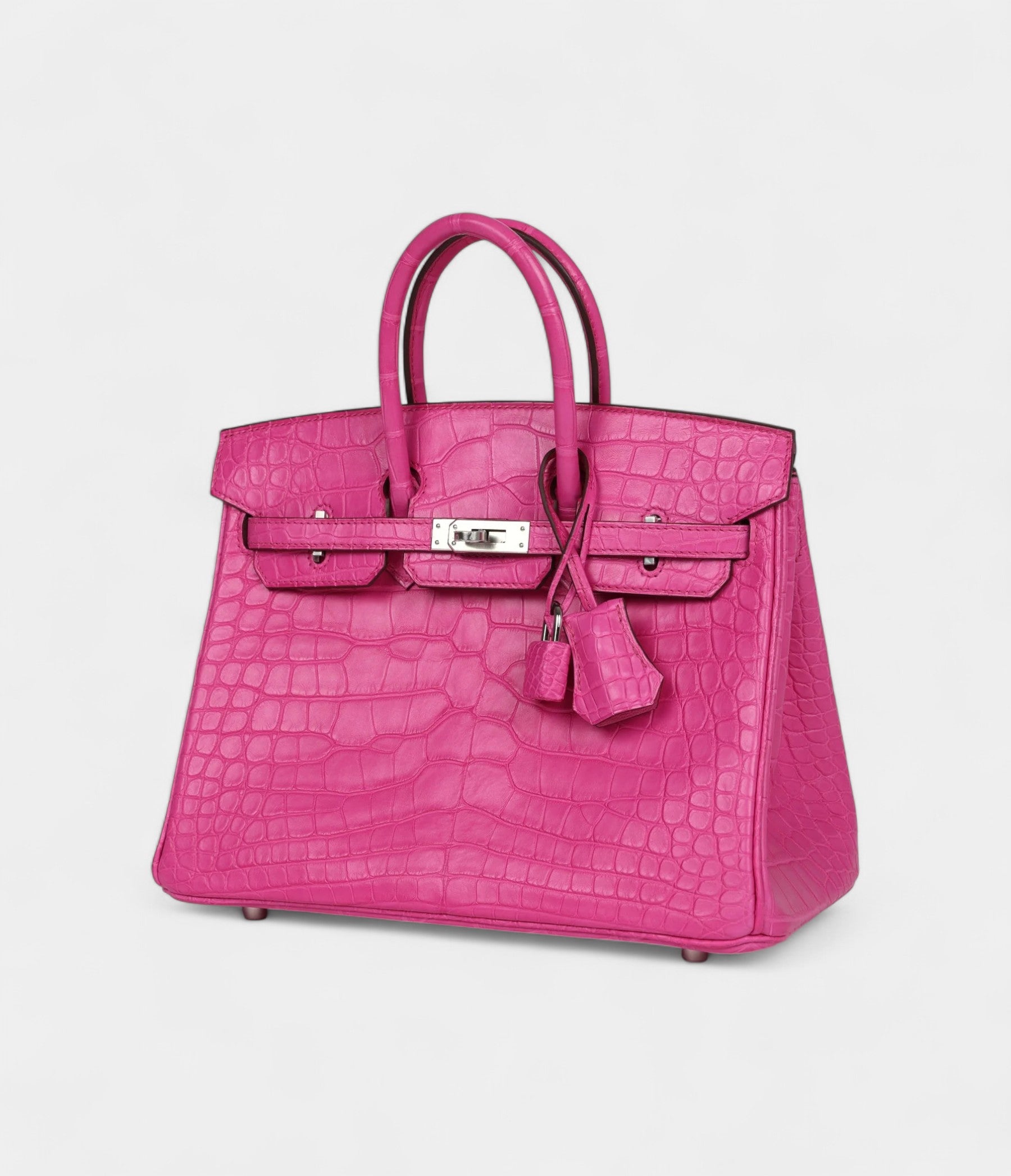 HermesBirkin25RoseShockingMatteAlligatorPalladiumHardware_4.jpg Hermès Birkin 25 Rose Shocking Matte Alligator Palladium Hardware