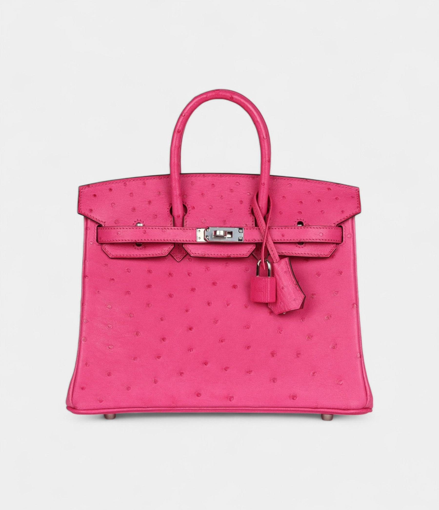 Hermès Birkin 25 Rose Tyrien Ostrich Palladium Hardware