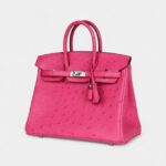 Hermès Birkin 25 Rose Tyrien Ostrich Palladium Hardware