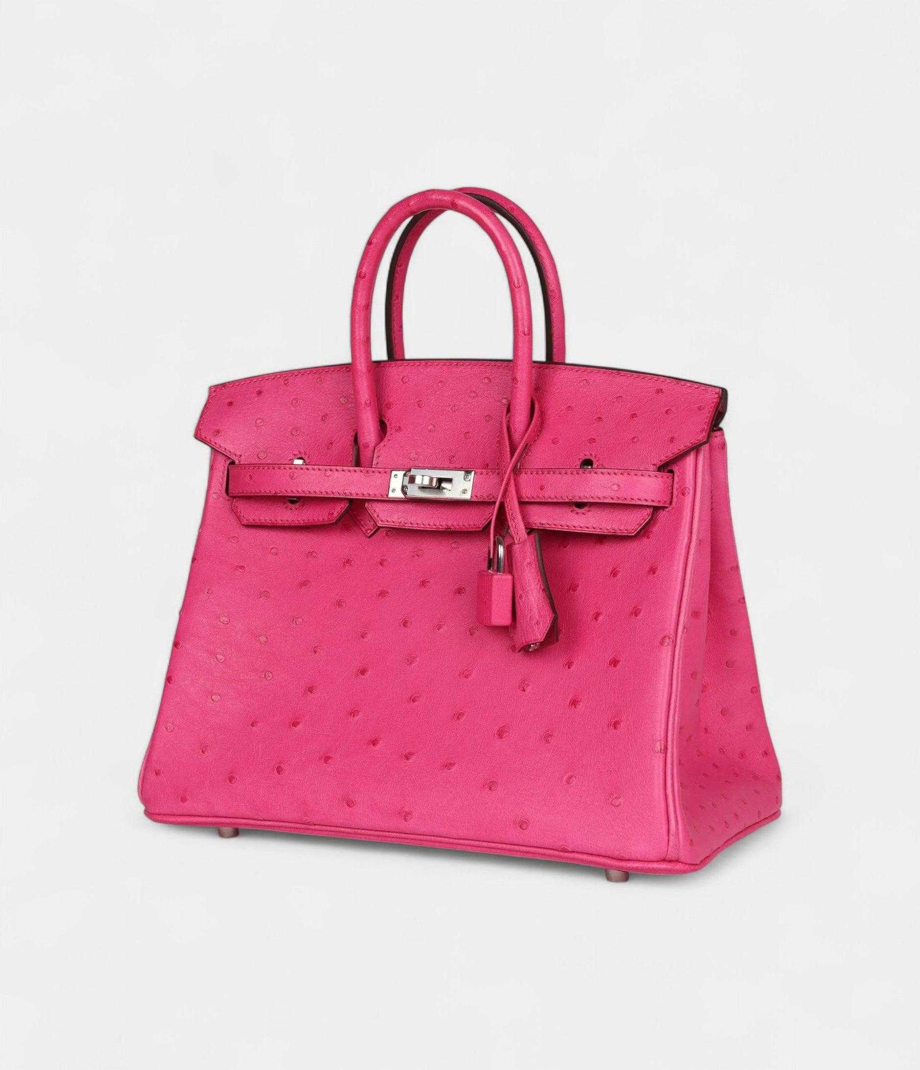 Hermès Birkin 25 Rose Tyrien Ostrich Palladium Hardware