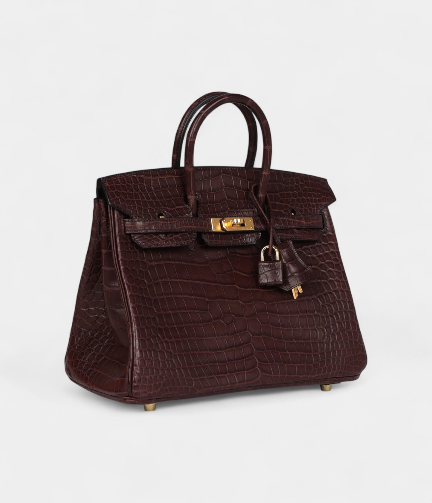 HermesBirkin25RougeSellierMattePorosusCrocodileGoldHardware_2.jpg Hermès Birkin 25 Rouge Sellier Matte Porosus Crocodile Gold Hardware