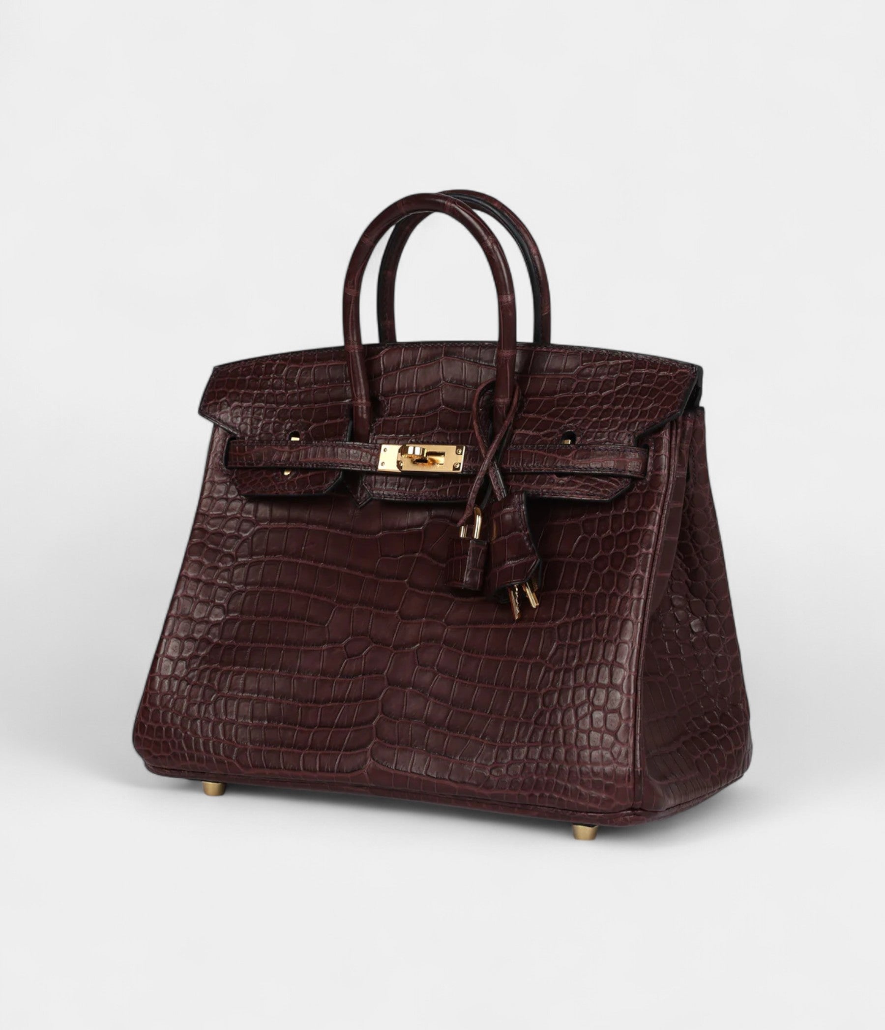 HermesBirkin25RougeSellierMattePorosusCrocodileGoldHardware_3.jpg Hermès Birkin 25 Rouge Sellier Matte Porosus Crocodile Gold Hardware