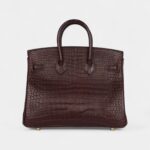 Hermès Birkin 25 Rouge Sellier Matte Porosus Crocodile Gold Hardware