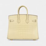 Hermès Birkin 25 Vanille Matte Alligator Brushed Gold Hardware