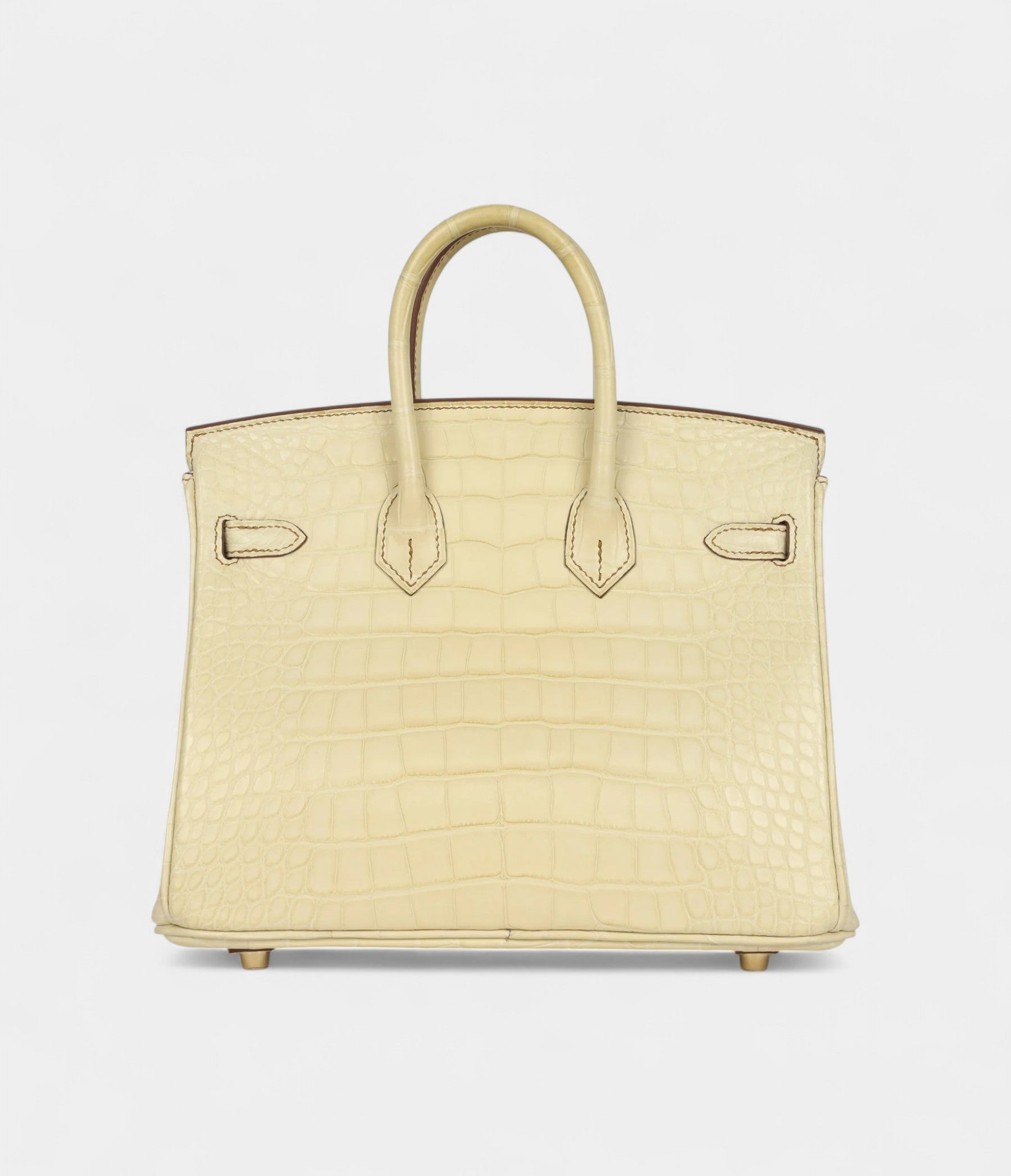 Hermès Birkin 25 Vanille Matte Alligator Brushed Gold Hardware