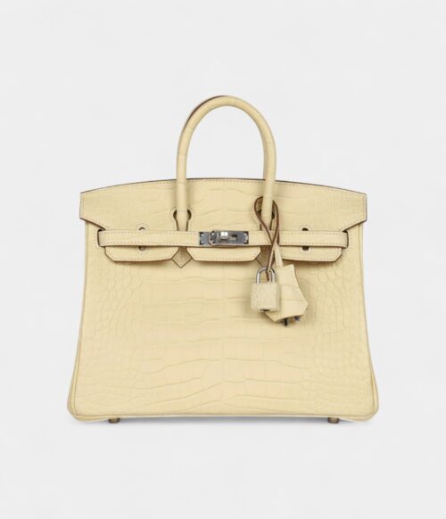 Hermès Birkin 25 Vanille Matte Alligator Palladium Hardware