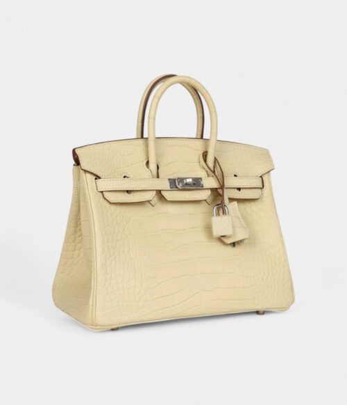 Hermès Birkin 25 Vanille Matte Alligator Palladium Hardware