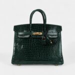 Hermès Birkin 25 Vert Fonce Shiny Porous Crocodile Gold Hardware