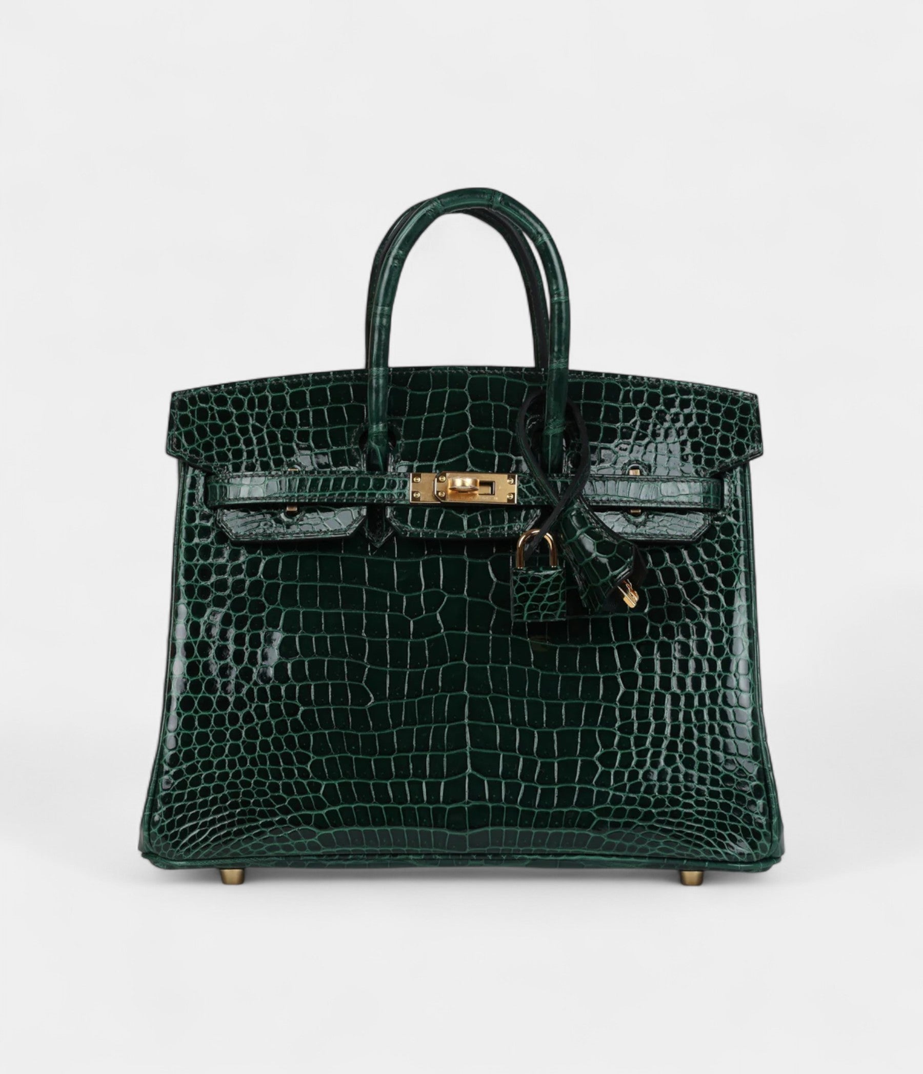 Hermès Birkin 25 Vert Fonce Shiny Porous Crocodile Gold Hardware