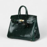 Hermès Birkin 25 Vert Fonce Shiny Porous Crocodile Gold Hardware