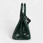 Hermès Birkin 25 Vert Fonce Shiny Porous Crocodile Gold Hardware