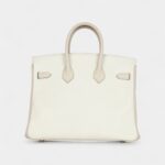 Hermès Birkin 25 White and Trench Togo Brushed Gold Hardware