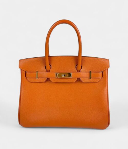 Hermès Birkin 30 Orange Leather Handbag A Bold Classic in Signature Color
