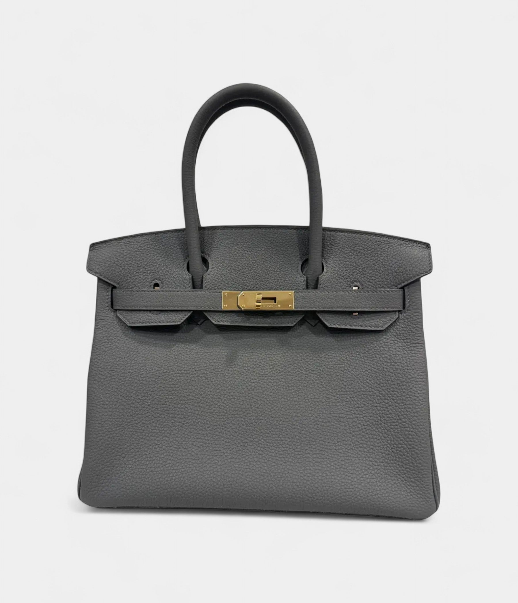 Hermes Birkin 30 gris etain goldware