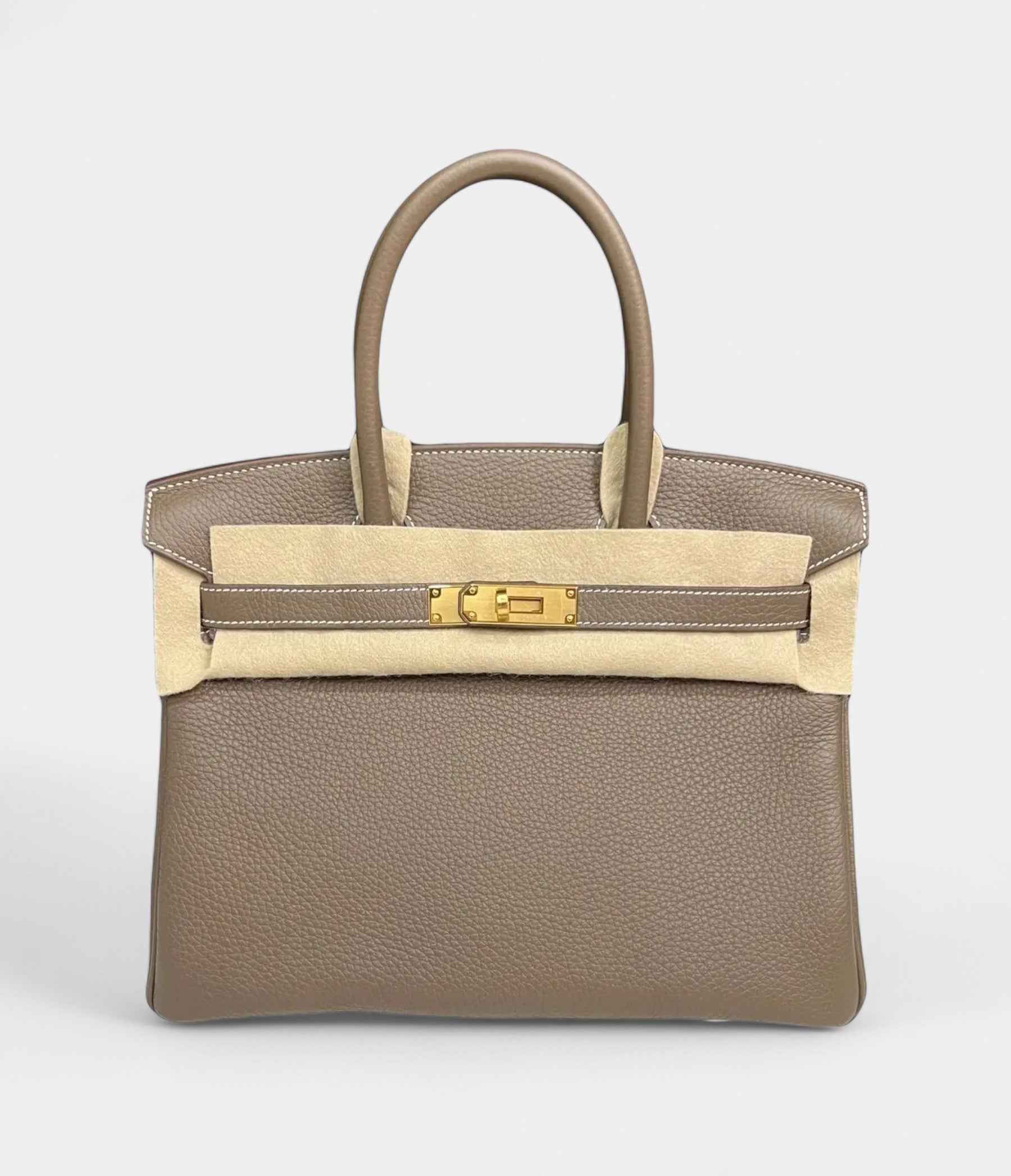 Hermes Birkin 30 in Etoupe, Togo leather with Gold Hardware