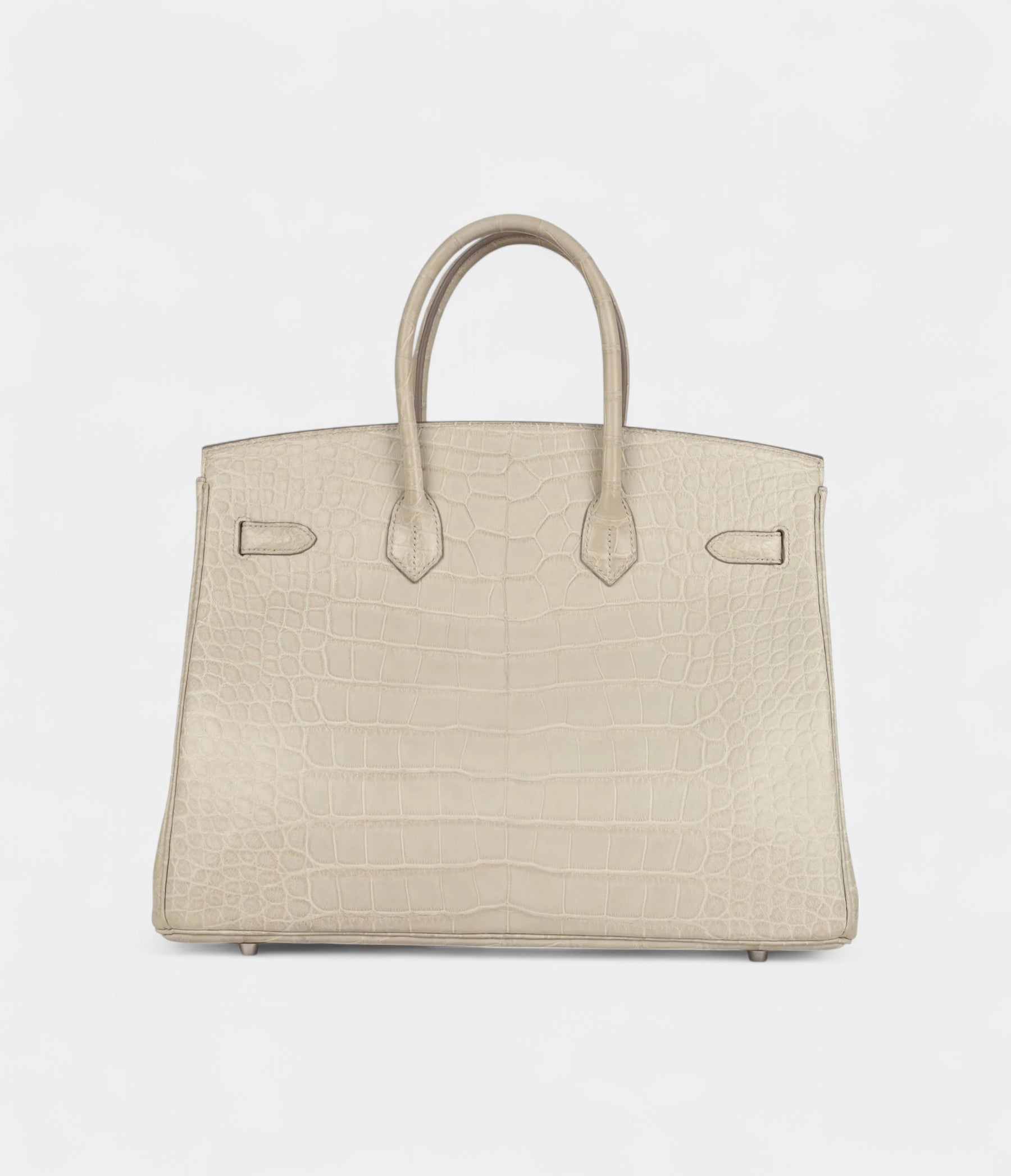 Hermès Birkin 35 Beton Matte Alligator Palladium Light Brown Hardware
