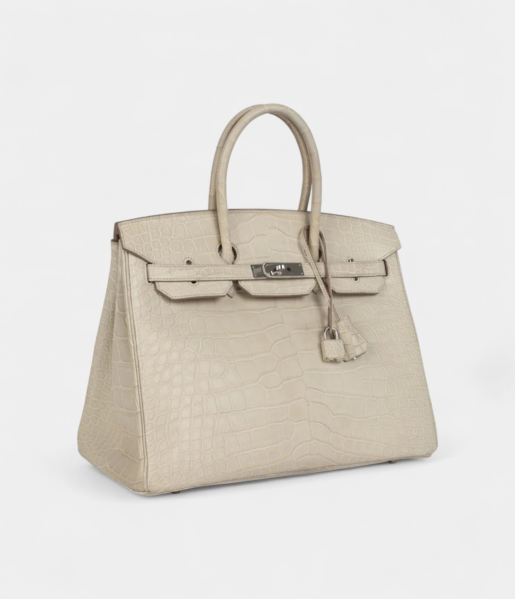 Hermès Birkin 35 Beton Matte Alligator Palladium Light Brown Hardware