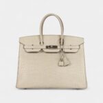 Hermès Birkin 35 Beton Matte Alligator Palladium Light Brown Hardware