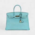 Hermès Birkin 35 Bleu Atoll Epsom Gold Hardware