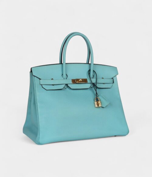 Hermès Birkin 35 Bleu Atoll Epsom Gold Hardware
