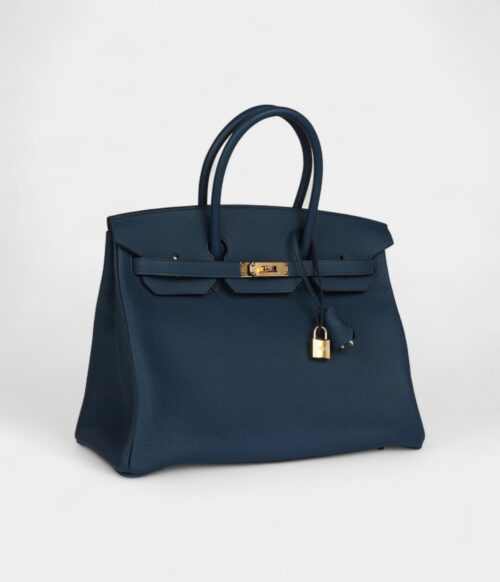 Hermès Birkin 35 Bleu De Prusse Togo Gold Hardware