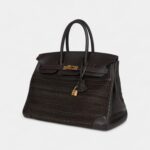 Hermès Birkin 35 Chocolate Clemence and Crinoline Gold Hardware