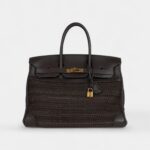 Hermès Birkin 35 Chocolate Clemence and Crinoline Gold Hardware