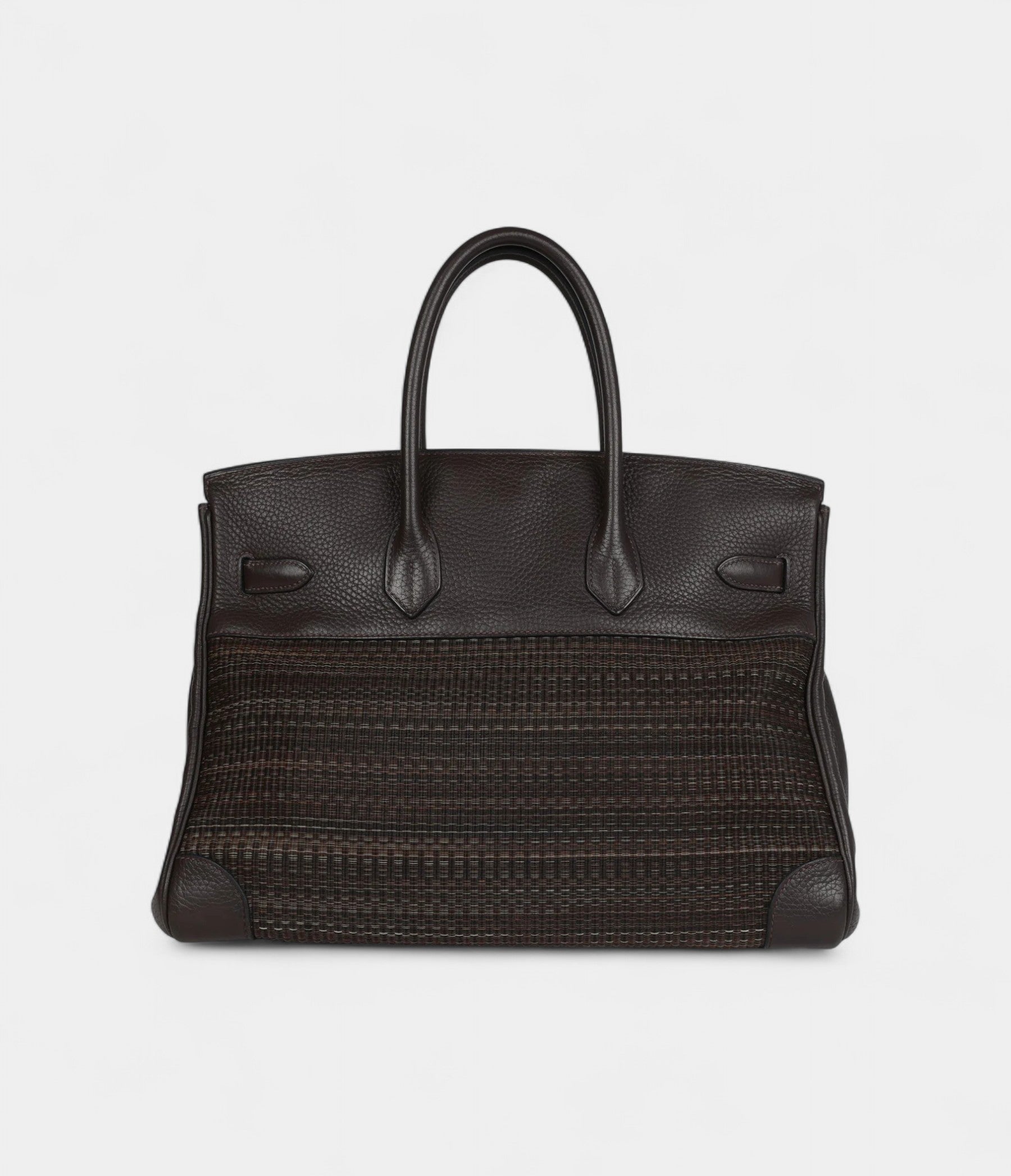 Hermès Birkin 35 Chocolate Clemence and Crinoline Gold Hardware