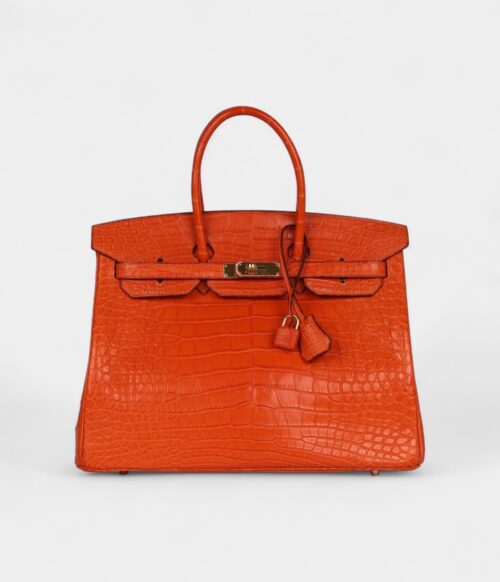 Hermès Birkin 35 Feu Matte Alligator Gold Hardware