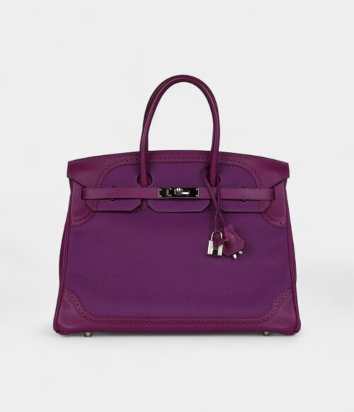Hermès Birkin 35 Ghillies Anemone Togo and Swift Palladium Hardware