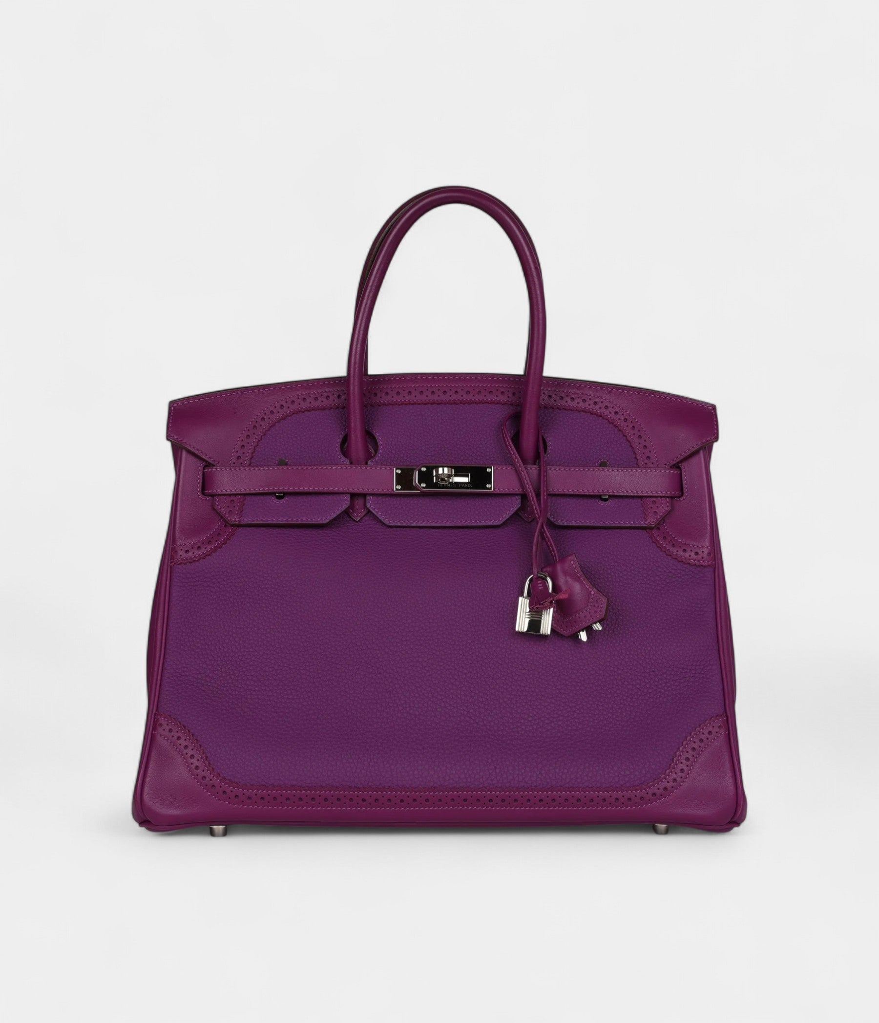 Hermès Birkin 35 Ghillies Anemone Togo and Swift Palladium Hardware