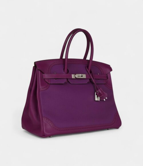 Hermès Birkin 35 Ghillies Anemone Togo and Swift Palladium Hardware