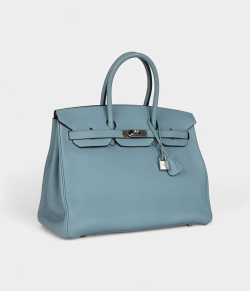 Hermès Birkin 35 Green Blue Ciel Togo Palladium Hardware