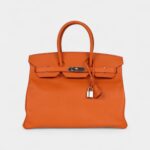 Hermès Birkin 35 Orange Leather Epsom Palladium Hardware
