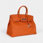 Hermès Birkin 35 Orange Leather Epsom Palladium Hardware