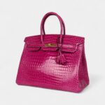 Hermès Birkin 35 Rose Scheherazade Shiny Porosus Crocodile Gold Hardware