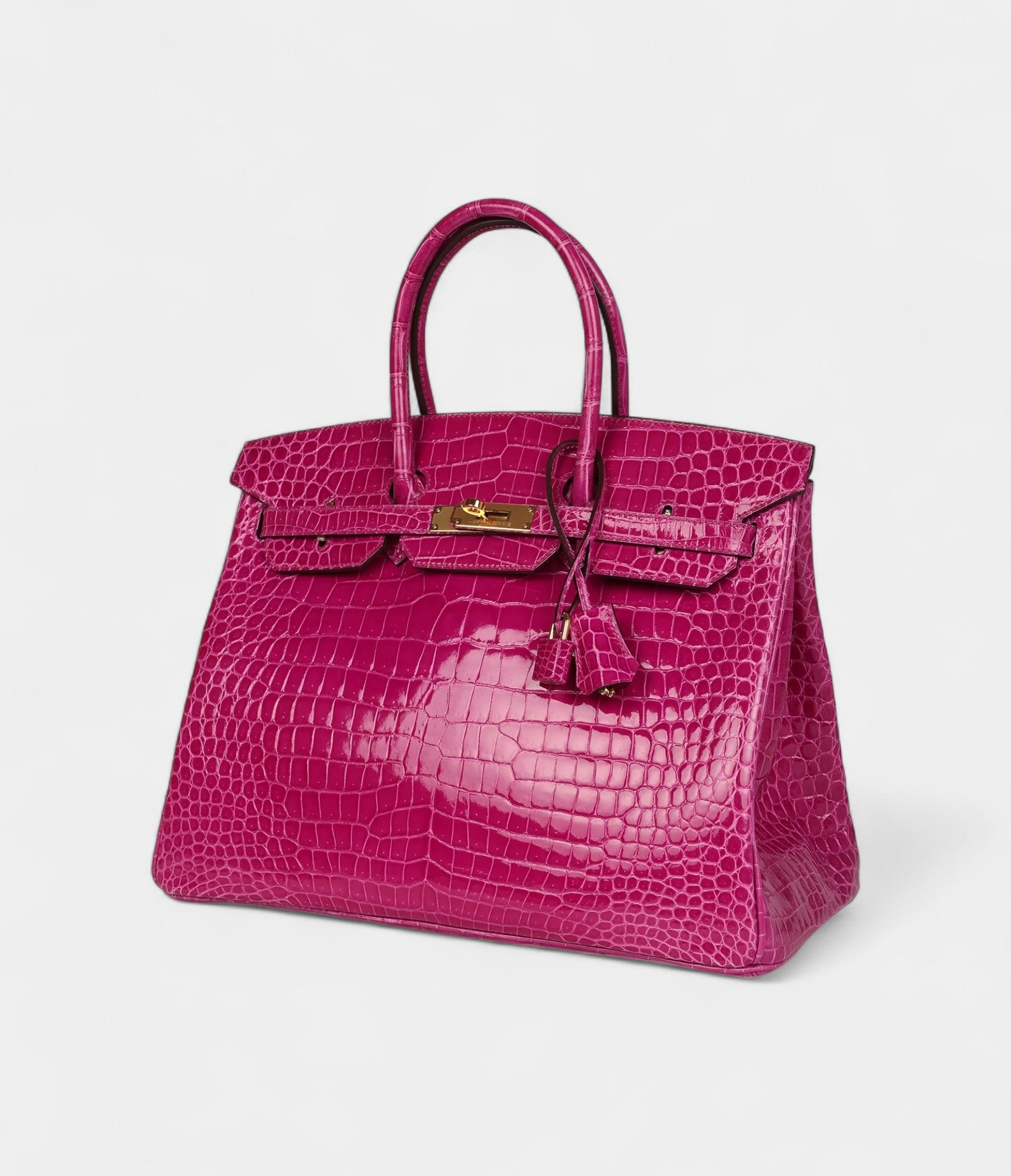 Hermès Birkin 35 Rose Scheherazade Shiny Porosus Crocodile Gold Hardware