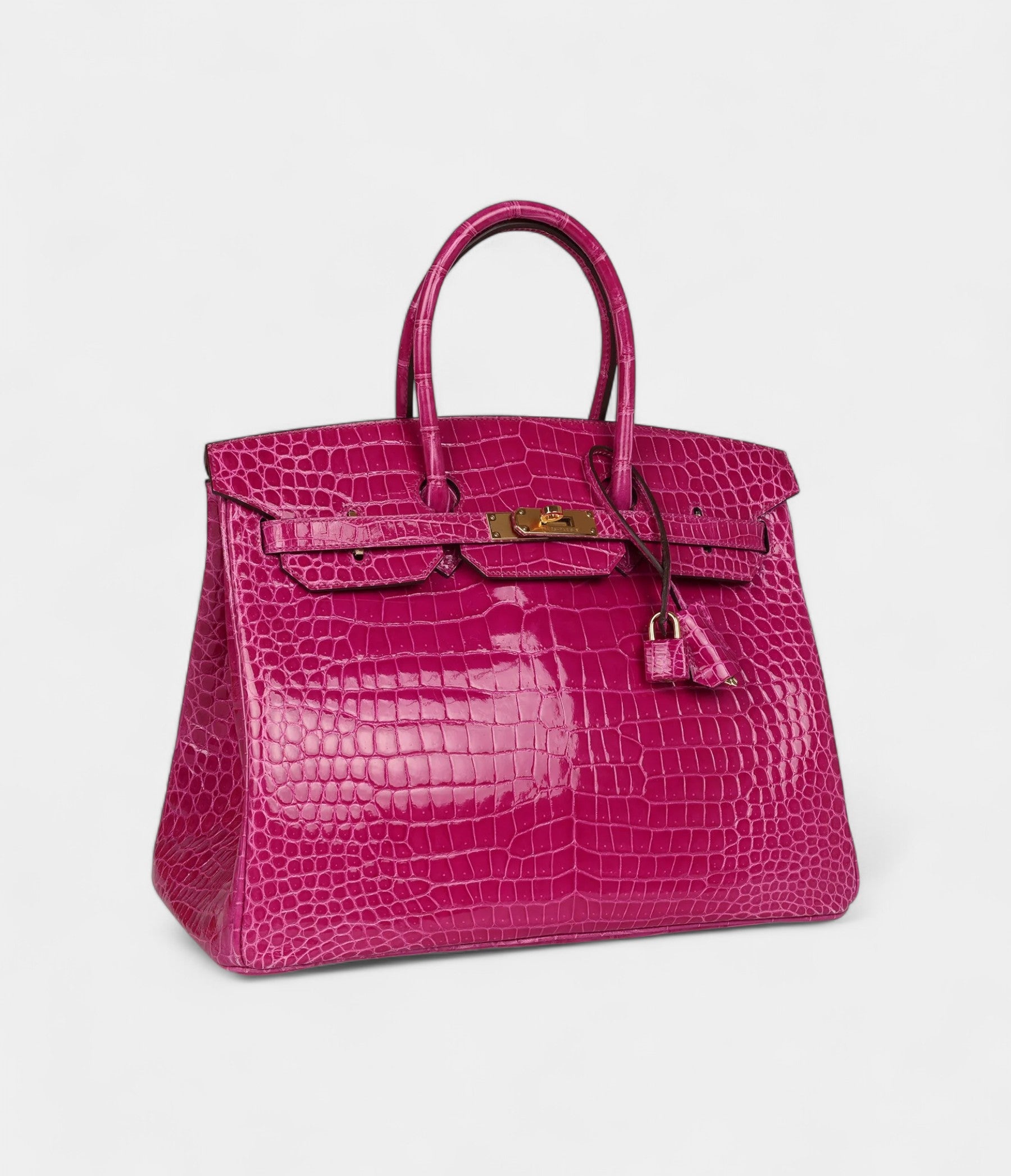 Hermès Birkin 35 Rose Scheherazade Shiny Porosus Crocodile Gold Hardware
