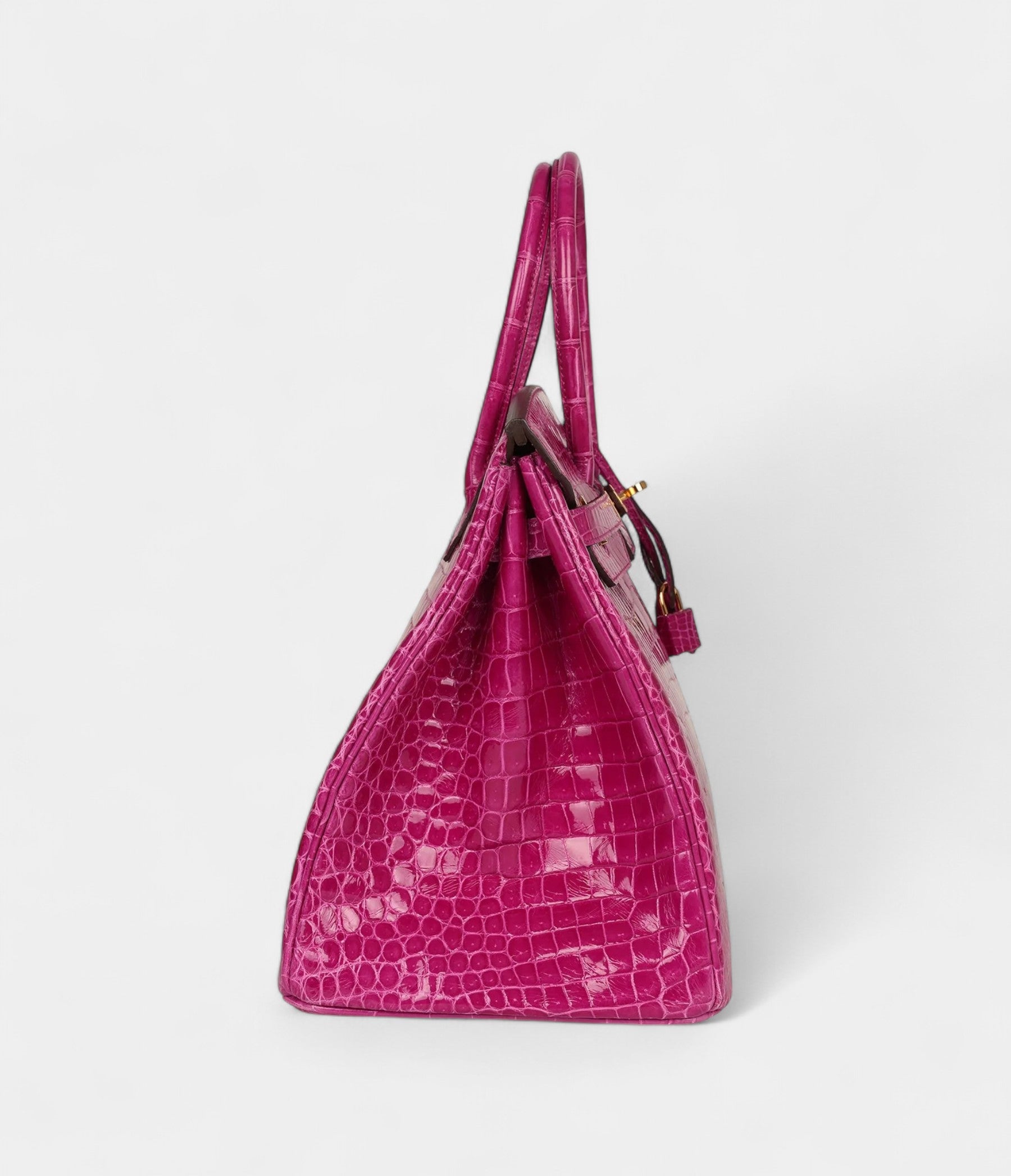 Hermès Birkin 35 Rose Scheherazade Shiny Porosus Crocodile Gold Hardware